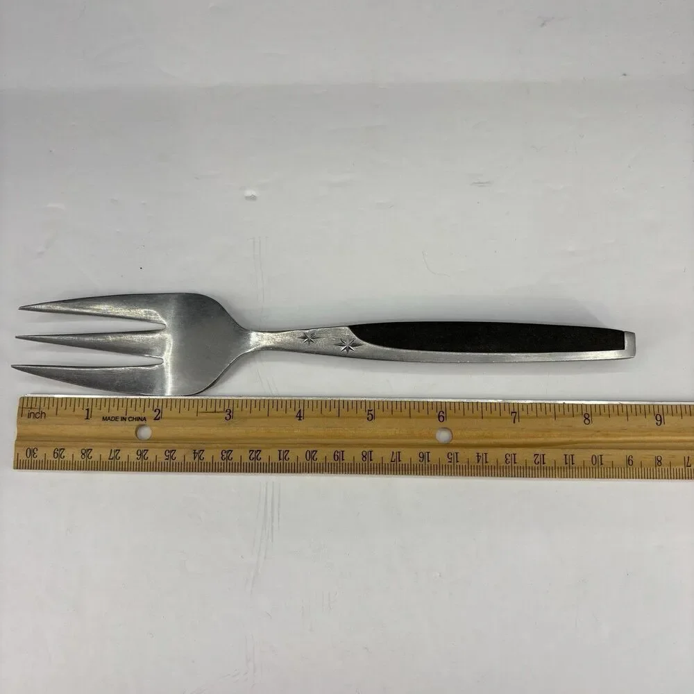 Vintage Mar-Crest Ebony Elegance (Stainless) Atomic Starburst Japan Serving Fork